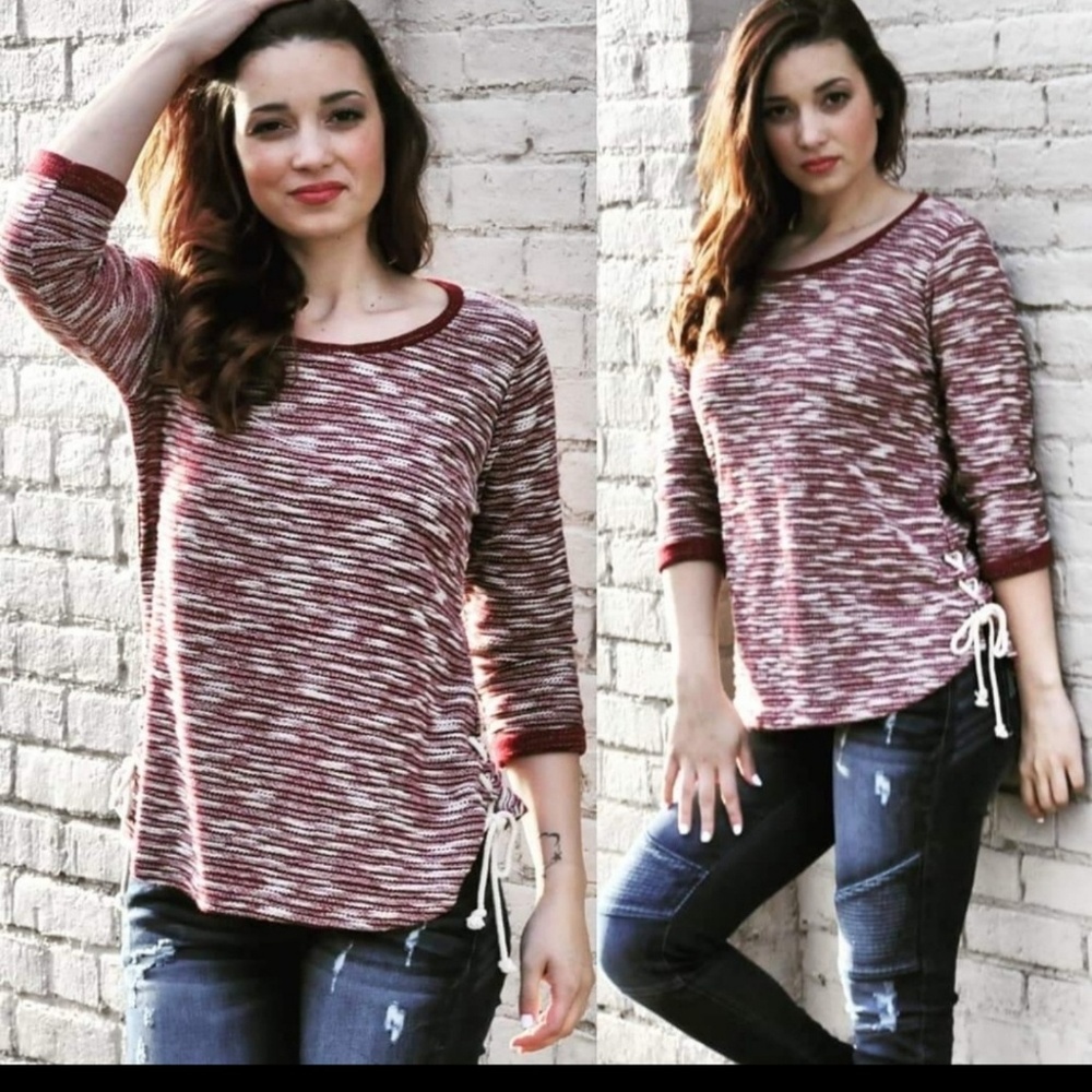 NWT Side Lace-up Knit Top
